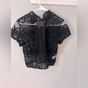 Charlotte Russe Top - Sheer Black Lace - Size Women’s Small